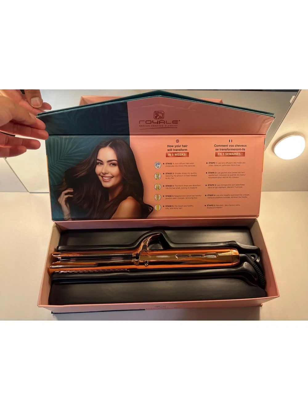 Royale Infra-Titanium Hair Styling Tool - Rose Gold Flat Iron